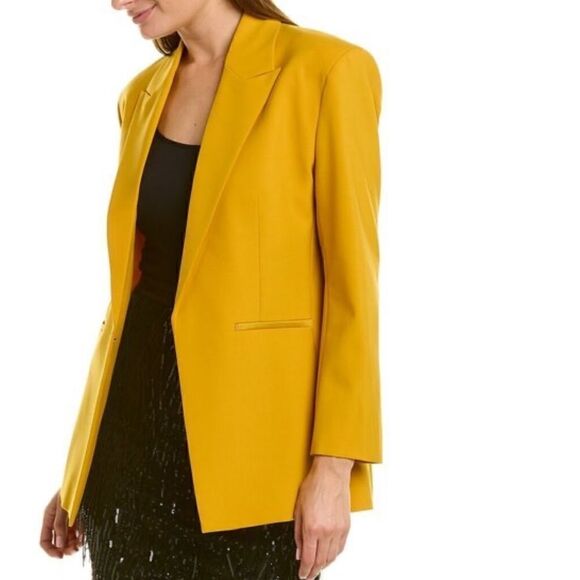 New Dorothee Schumacher Notched Collar Single Breasted Blazer Marigold Medium